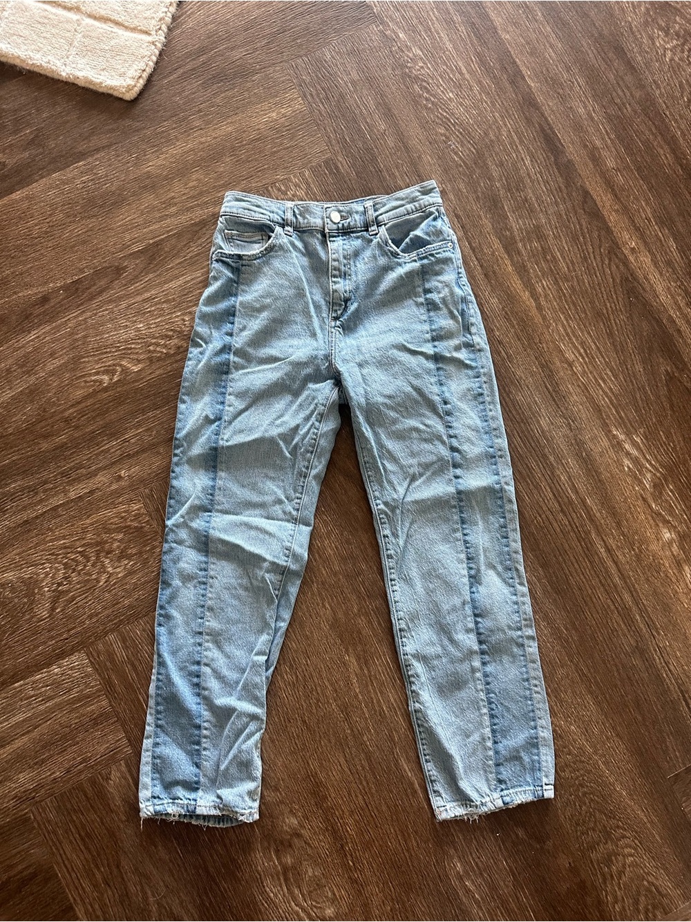 DL1961 Light Blue High-Rise Tapered Jeans